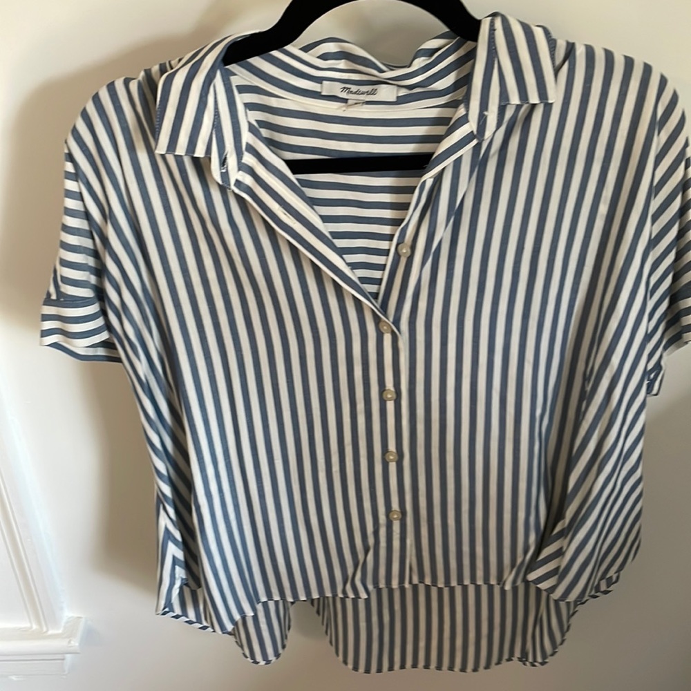 Madewell Striped Blue Button Up shirt - like NEW